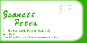 zsanett petes business card